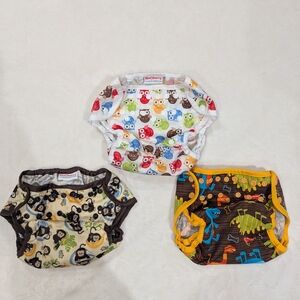 Blueberry Snap Closure Cloth Diaper Covers Trio Patterns
